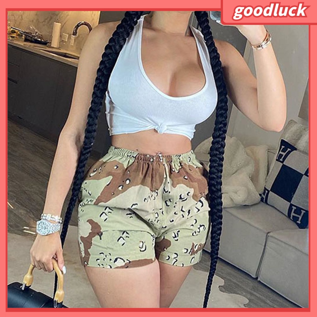 Quần Short Lưng Thun Ống Rộng Họa Tiết Rằn Ri Thời Trang Mùa Hè