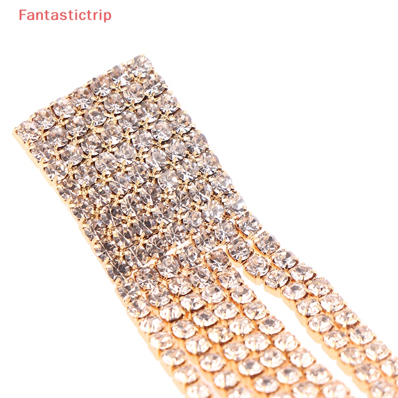 Bông Tai Mạ Bạc 925 Dáng Dài Đính Pha Lê Lấp Lánh Phong Cách Cổ Điển Mới