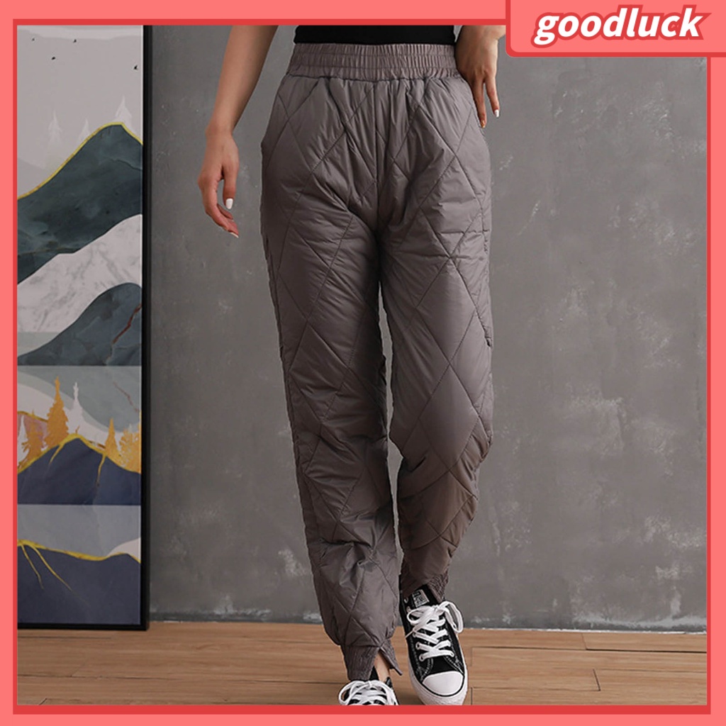 [ULK] Quần Dài Lưng Thun Dày Dặn Ấm Áp Màu Trơn Đơn Giản Dành Cho Nữ Đi Mua Sắm