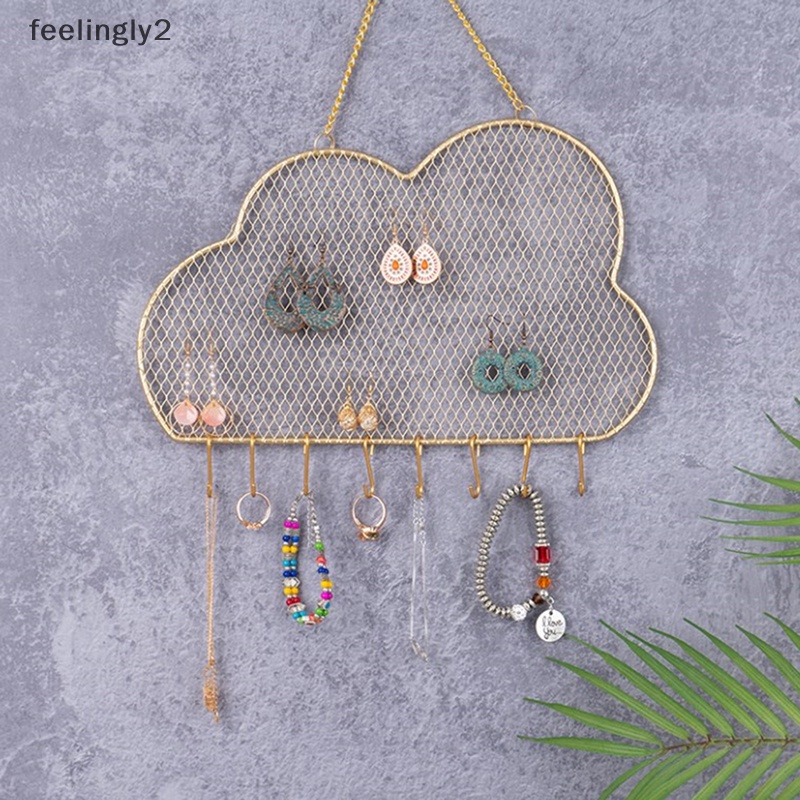 [Hàng Có Sẵn] Móc Treo Bông Tai Đính Kim Cương Giả Trang Trí Tường Sắp Xếp Gọn Gàng