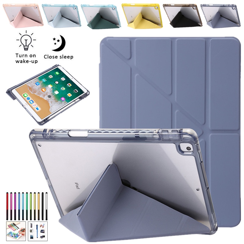 Ốp Máy Tính Bảng Nhựa Nắp Lật Có Ngăn Đựng Bút Chì Cho iPad Air 1 2 5th 6th Generation 9.7 inch 2016 2017 2018