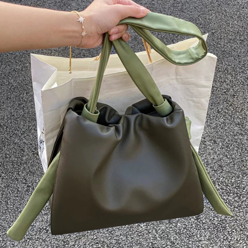 Túi Xách bucket Đeo Vai Hình Đám Mây Màu Tương Phản Thời Trang Cho Nữ