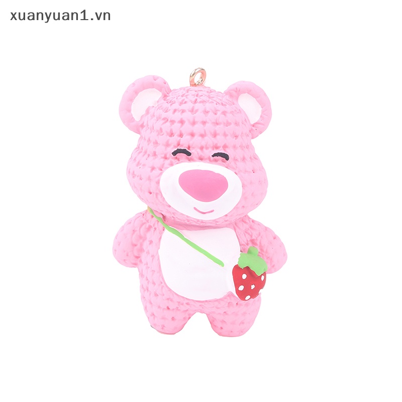1 Móc Khóa Hình Gấu Và Dâu Tây DIY Xinh Xắn