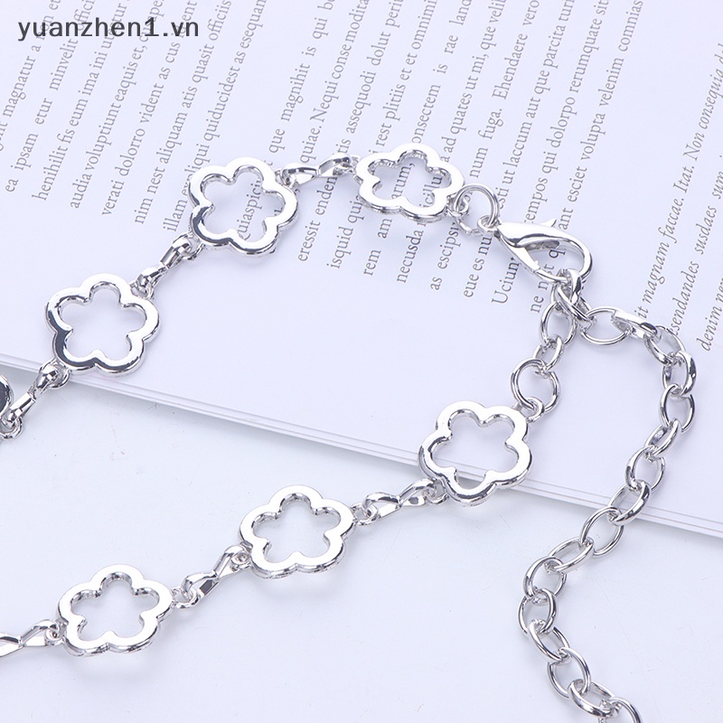 Dây Xích Đeo Thắt Lưng Bằng Kim Loại Họa Tiết Hoa Rỗng Thời Trang Cho Nữ