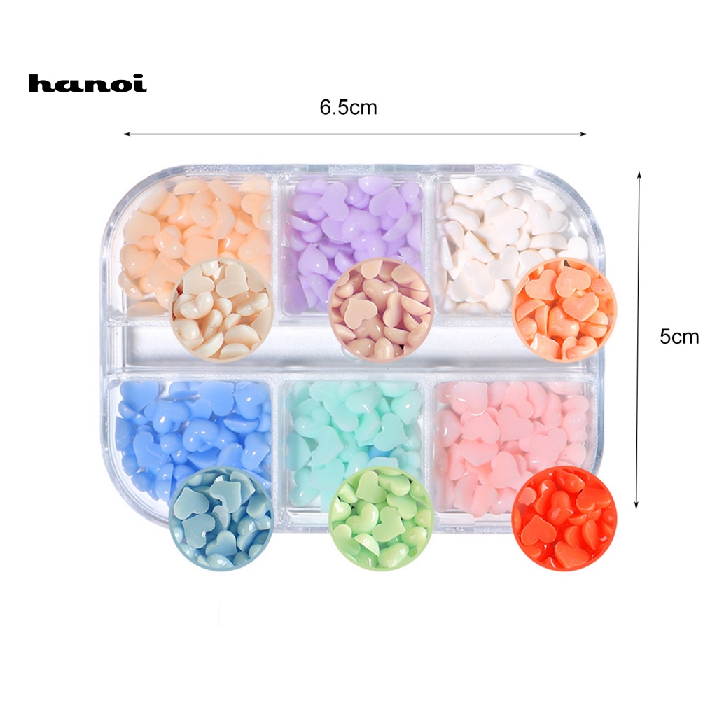 Hộp 6 Ngăn Đựng Phụ Kiện Trang Trí Móng Nghệ Thuật Tạo Hiệu Ứng 3D Thay Đổi Màu Sắc Xinh Xắn Charms