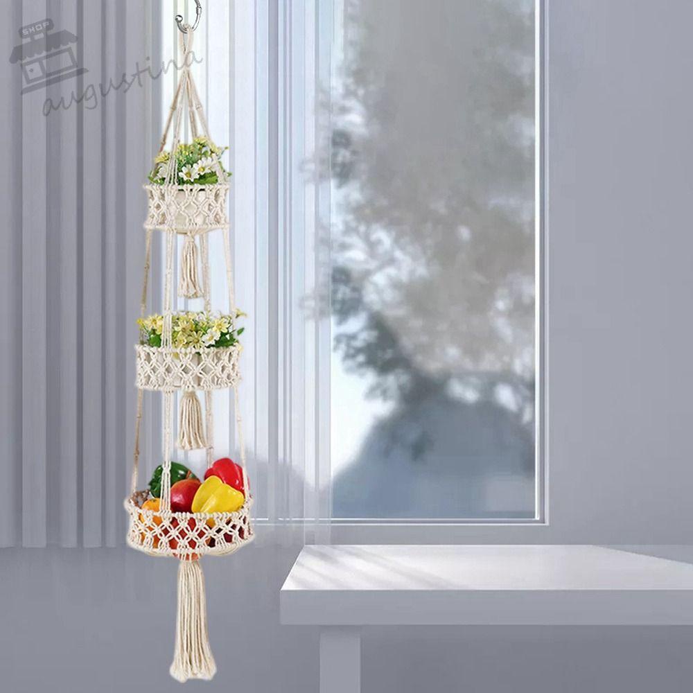 Giỏ Treo Đựng Trái Cây 1 / 2 / 3 Tầng Bằng Cotton Phong Cách Boho Trang Trí Nhà Bếp / Trong Nhà / Ngoài Trời