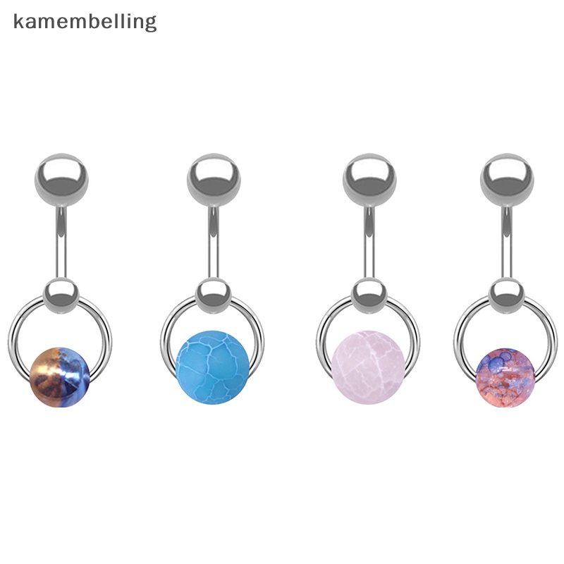 Khuyên Rốn Bằng Thép Không Gỉ Đính Đá Tự Nhiên Cho Nữ