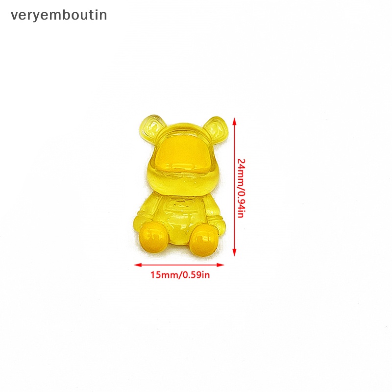 Đồ Chơi Gấu Mini Bằng Nhựa Resin Màu Sắc Phát Quang Trang Trí Sân Vườn / Nhà Cửa