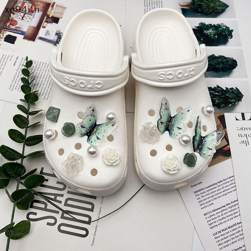 Phụ Kiện Trang Trí Xăng đan DIY Hình Hoa Và Bướm Thời Trang