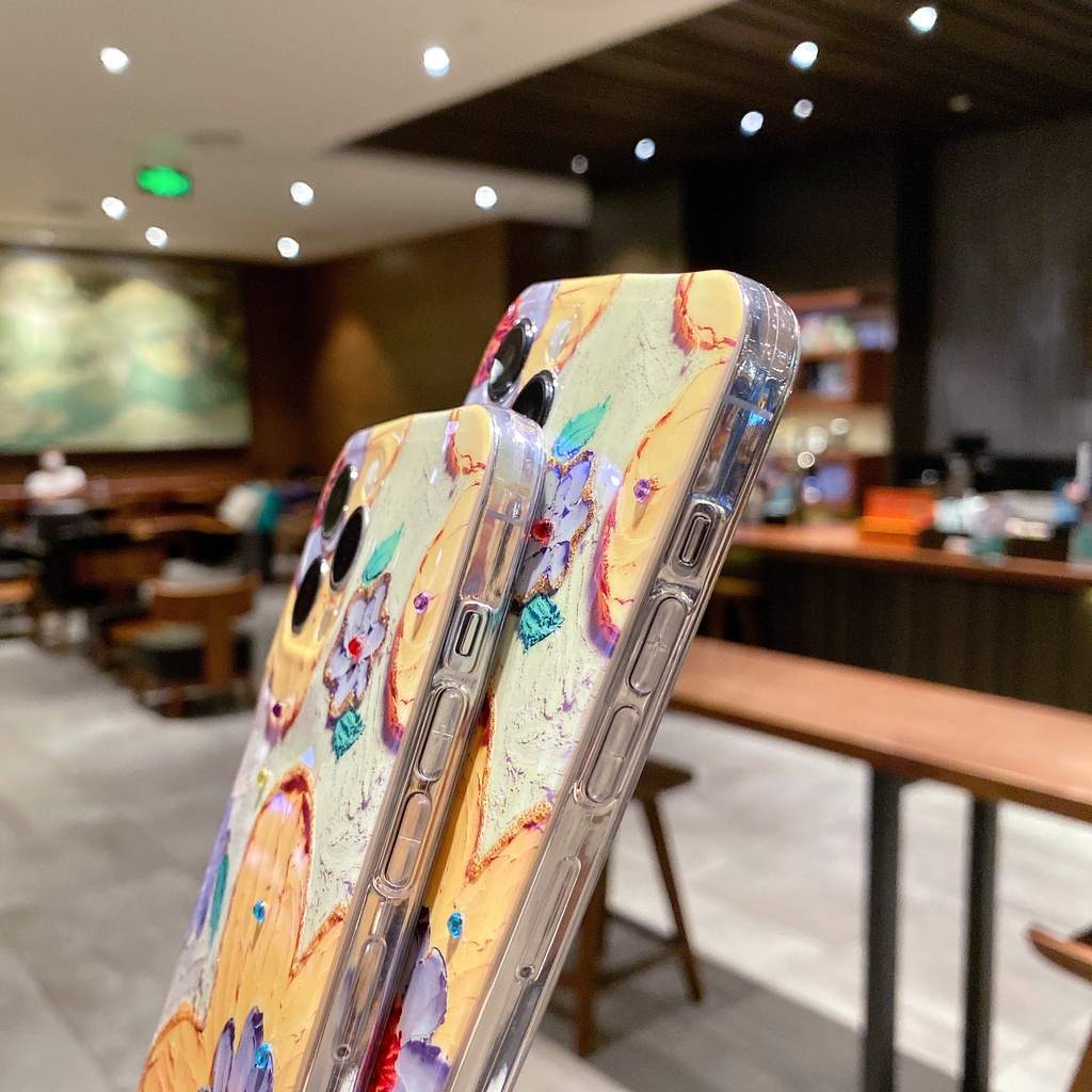 Ốp Điện Thoại TPU Chống Sốc Họa Tiết Hoa Màu Vàng Cho IPhone 14 13 12 11 Pro MAX 14 Plus X XR XS MAX 7 8 Plus