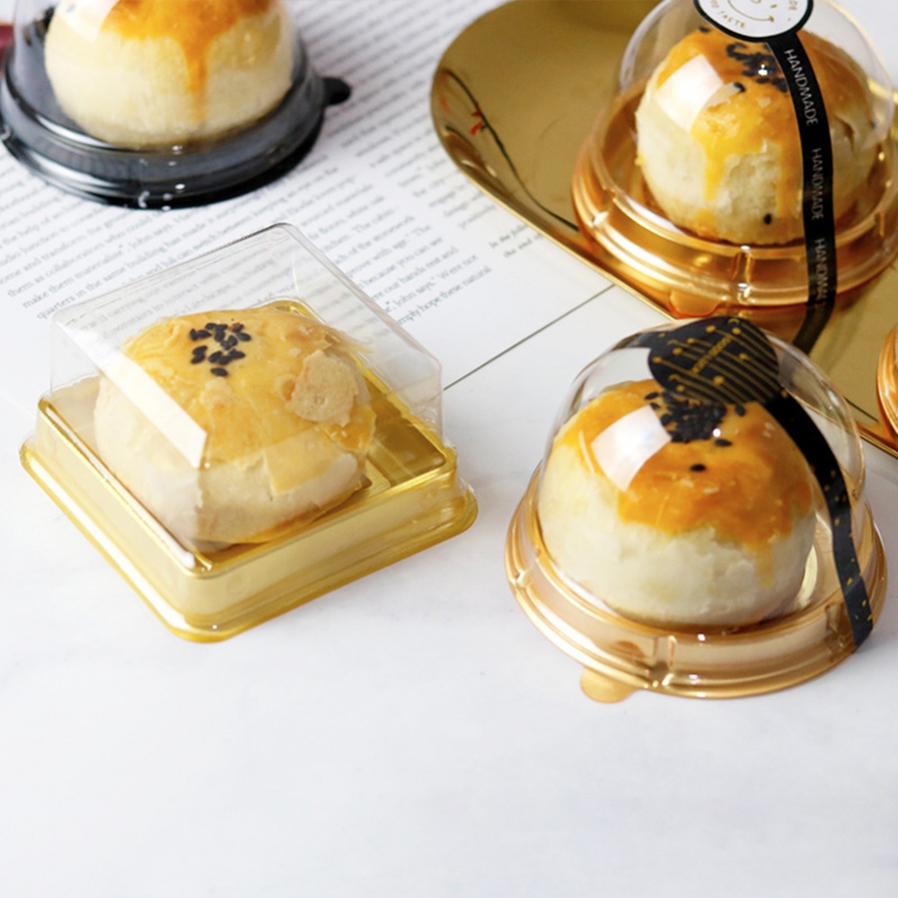 50 Hộp Đựng Bánh Trung Thu Tròn Trong Suốt 7.4 * 5.1cm