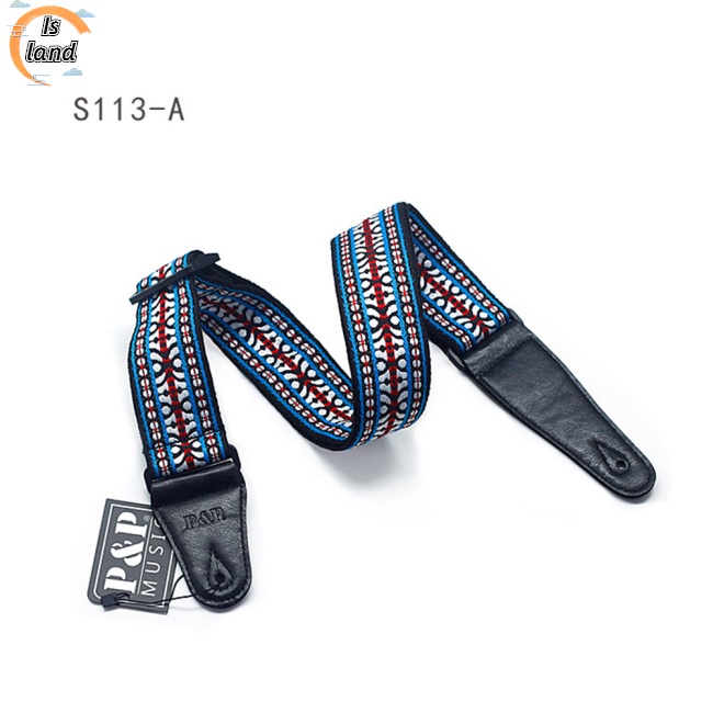 Dây Đai Jacquard Bằng Da Thêu Họa Tiết Có Thể Điều Chỉnh Cho Đàn Guitar Bass Acoustic Electric Guitar