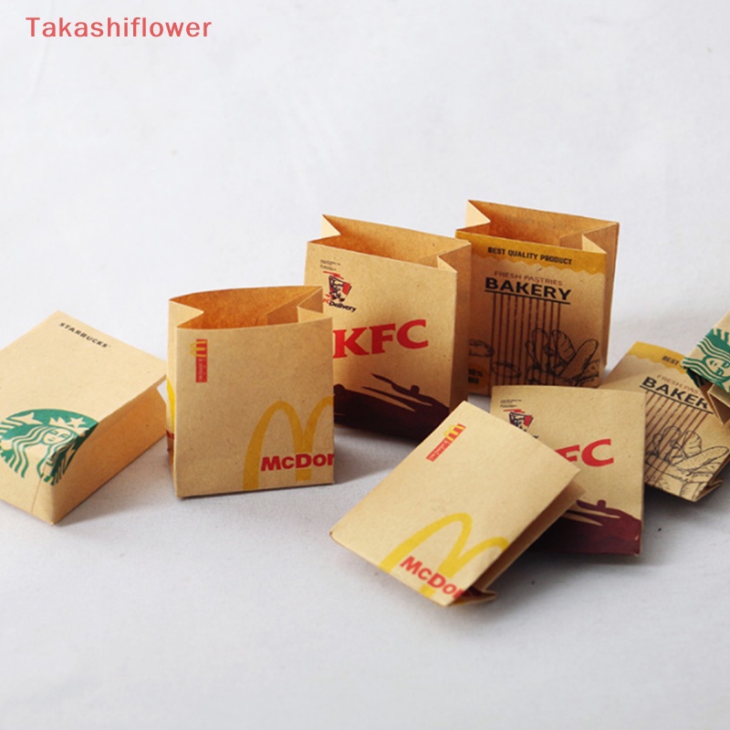 Set 5 Túi Giấy Đựng Bánh Hamburger / Khoai Tây Chiên Trang Trí Nhà Búp Bê