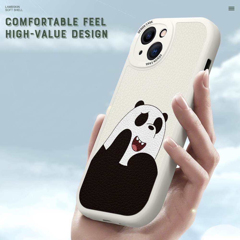 Xiaomi Redmi Note 11 11S 11T Pro Pro+ 5G Cho Ốp lưng điện thoại In Hình Lambskin Cute Panda