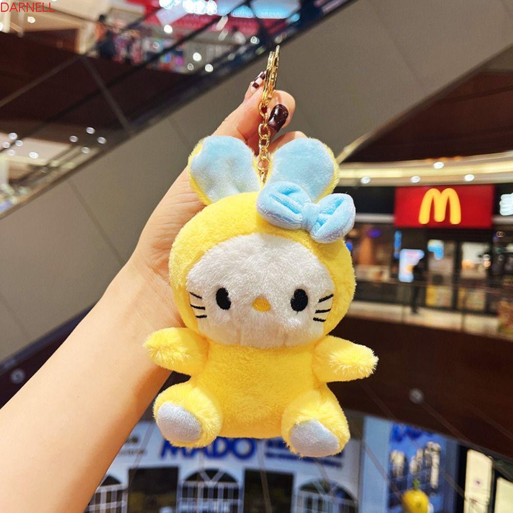 Móc Khóa Hình Thỏ Nhồi Bông Mềm Mại Dễ Thương DIY