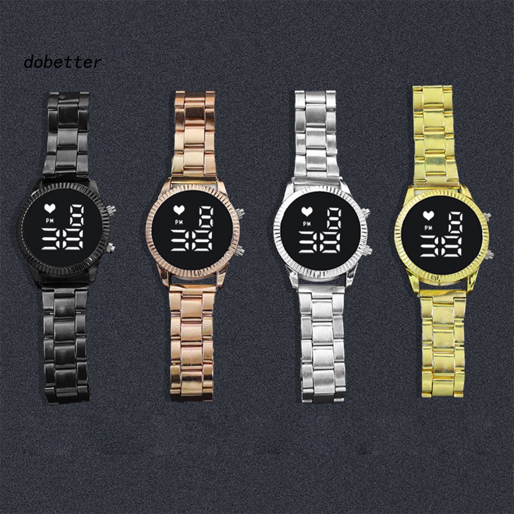 &lt; Dobetter &gt; Đồng Hồ Điện Tử Màn Hình LED Tròn Cỡ Lớn Dây Hợp Kim Hiển Thị Thời Gian Chính Xác Nhiều Màu Sắc Tùy Chọn Thể Thao