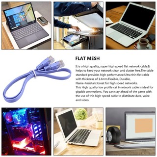 1Pcs Super High Speed Rj45 Cat6 8P8C Flat Ethernet Patch Network Lan Cable 0.5M [Q/2]