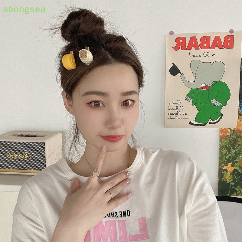 Abongsea Kẹp Tóc Hình Trái Tim Mềm Mại Đáng Yêu Cho Bé Gái