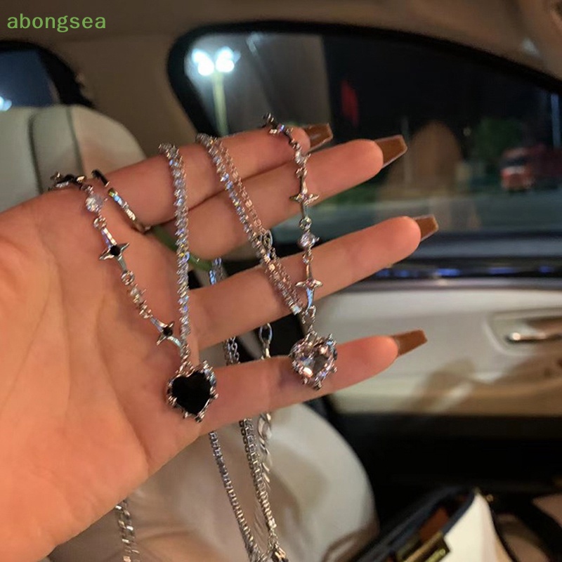 Vòng cổ Mặt Hình Ngôi Sao / Trái Tim Đính Đá Thời Trang Hàn Quốc Bongsea Y2k