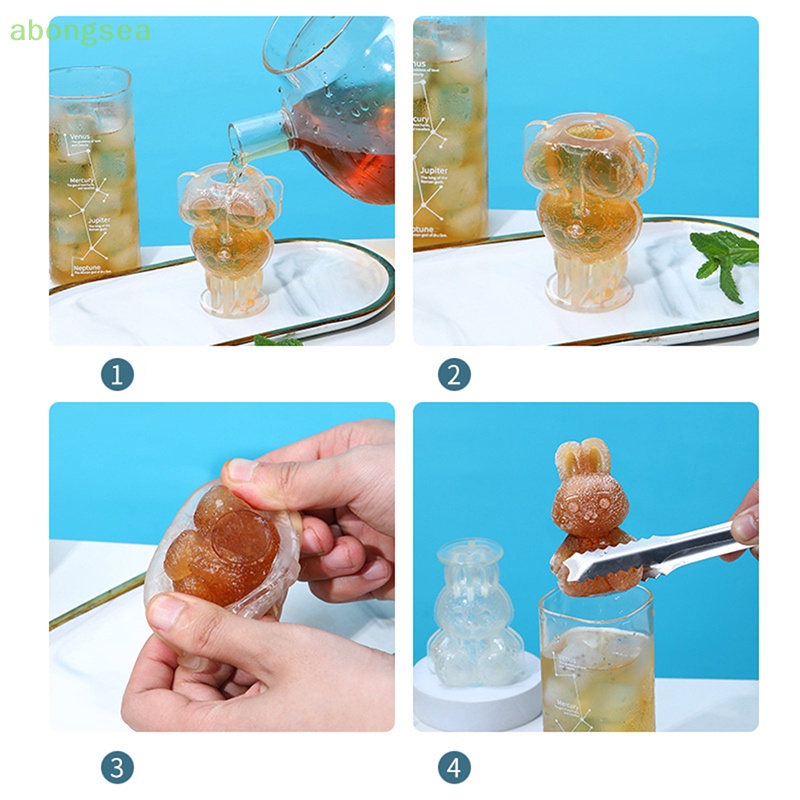 Khuôn Silicon Làm Đá Hình Thỏ Hoạt Hình Dễ Thương