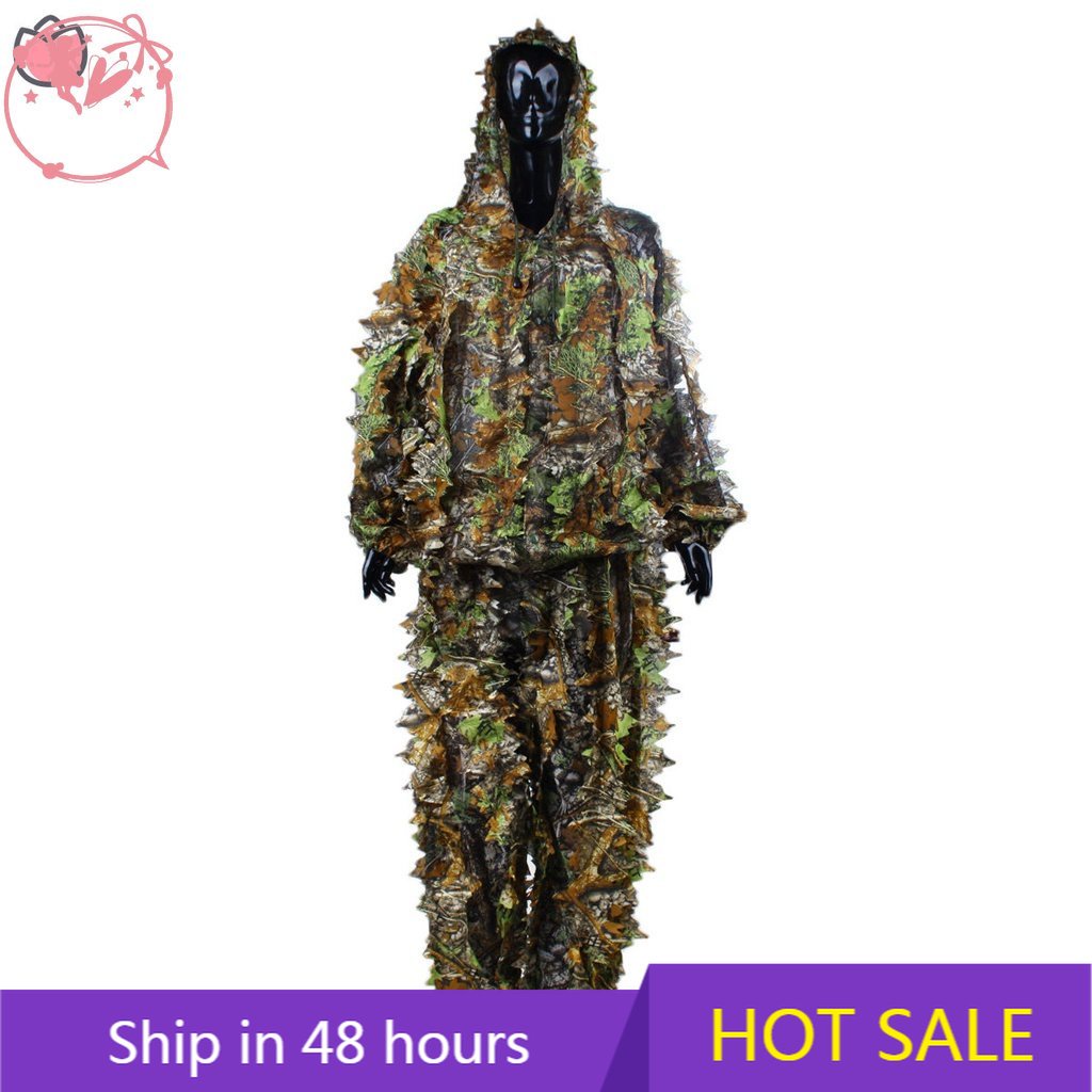 Bộ Quần Áo Ngụy Trang Lá Cây 3D Free Size YK
