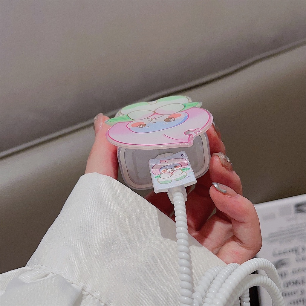 1 Bộ 5 Miếng Dán Hoạt Hình Dễ Thương Bằng Silicon tpu Mềm Chống Sốc Cho Apple iphone / ipad 18W / 20W