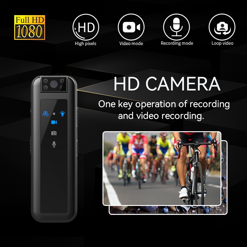 Máy Quay Hồng Ngoại mini hd 1080p Xoay 180 Độ Có Kẹp Gắn Lưng Cảnh Sát / Tầm Nhìn Ban Đêm