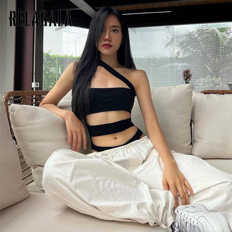 Áo liền quần Relagala không tay màu trơn thời trang 2023 cho nữ