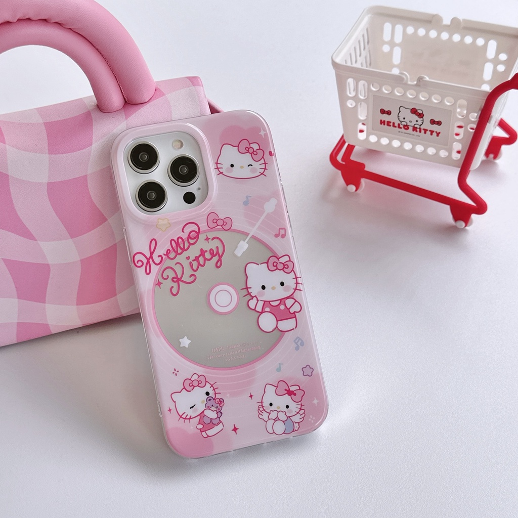 Ốp Điện Thoại Hai Mặt Chống Sốc Tráng Gương Hình Mèo Hello Kitty Cho IPhone 14 13 12 11 Pro Max