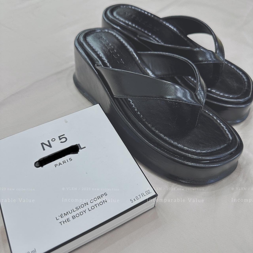 Dép da quai kẹp đế cao