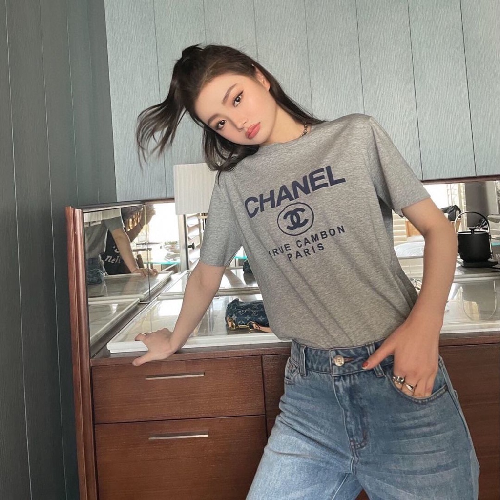 Áo Thun Cotton Tay Ngắn Cổ Tròn In Logo Thời Trang Cho Nam Và Nữ XS-3XL