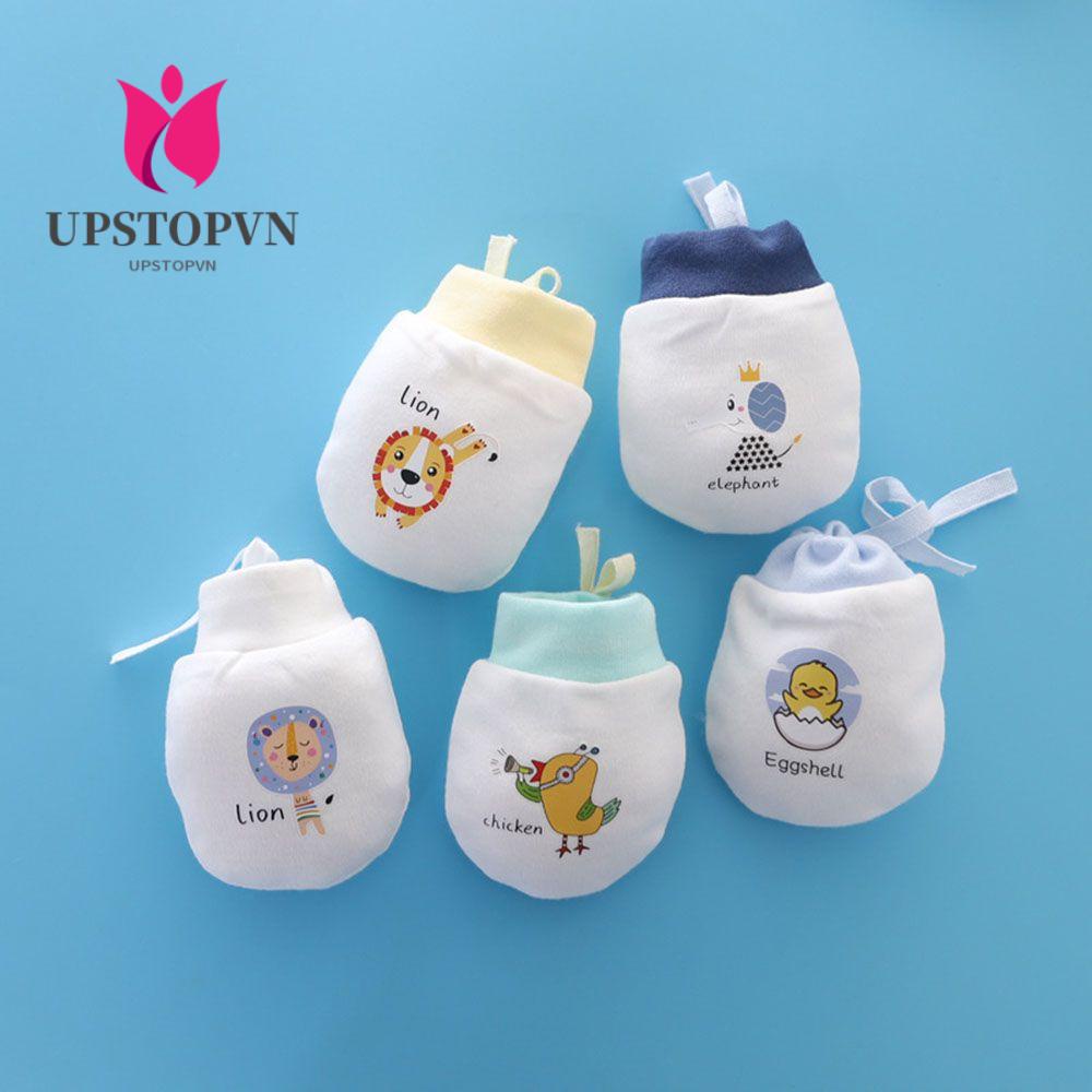 Găng Tay Cotton Họa Tiết Hoạt Hình Chống Trầy Xước Cho Bé