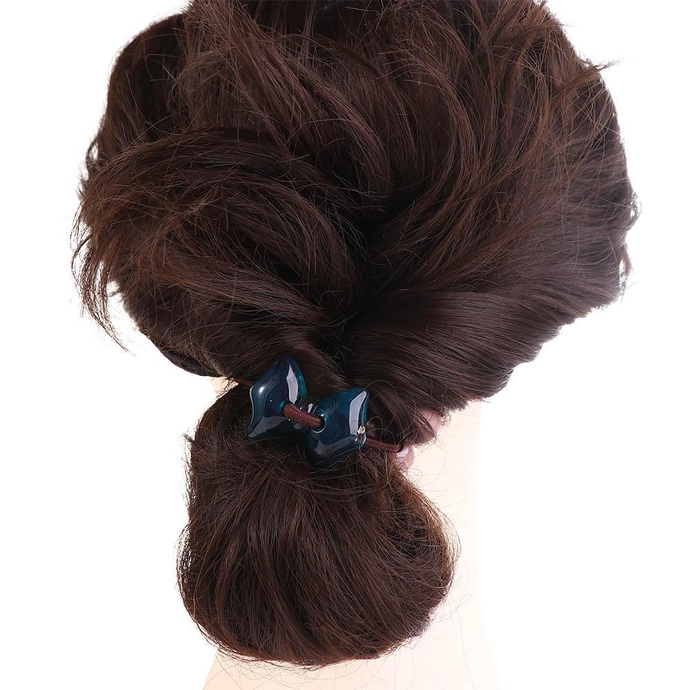 CABEZA Dây Buộc Tóc Cao Su Đính Nơ In Họa Tiết Hoa Phong Cách Hàn Quốc Mới