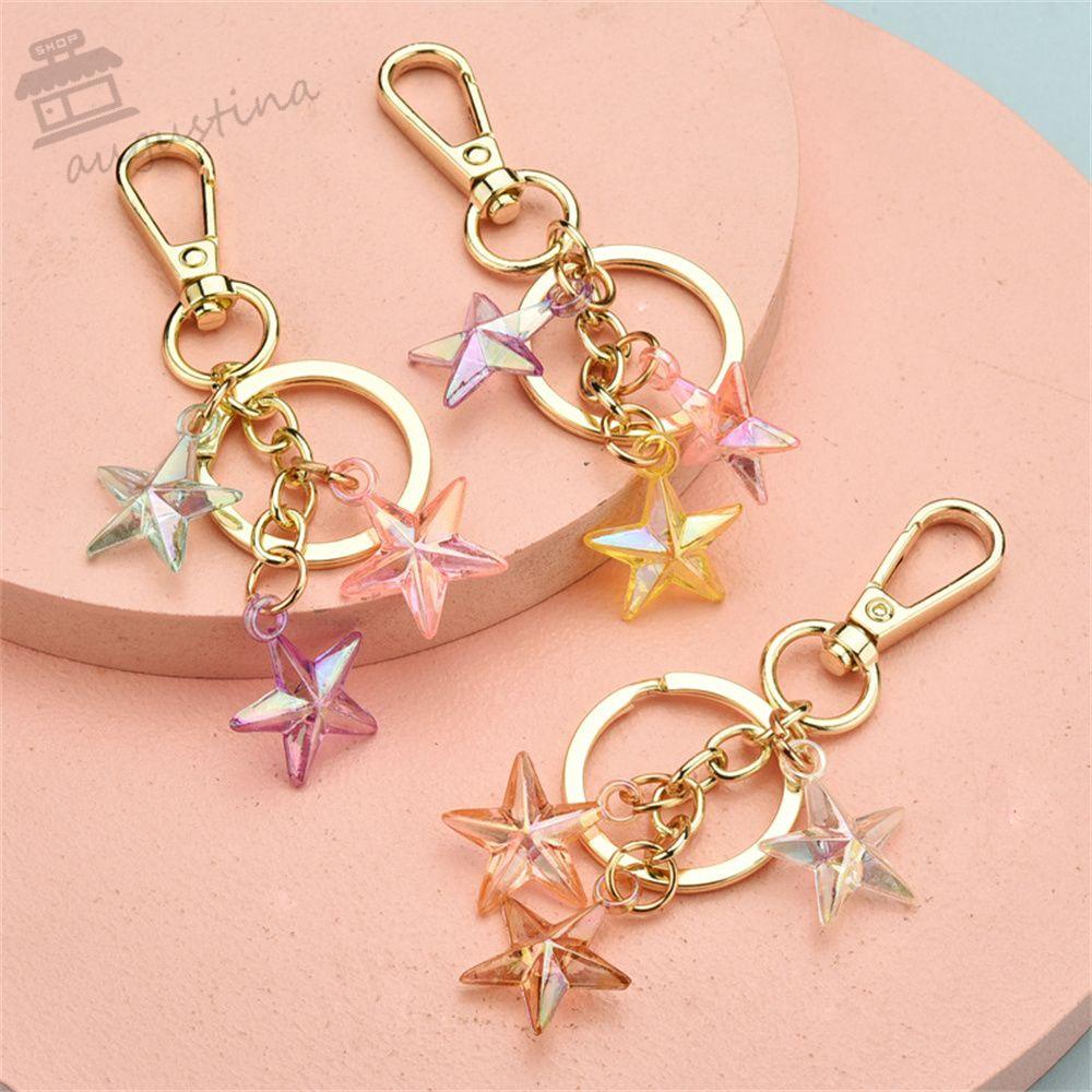 Móc Khóa Hình Ngôi Sao AUGUSTINA Bằng Acrylic Đơn Giản Trang Trí Nội Thất Túi Xách Nữ