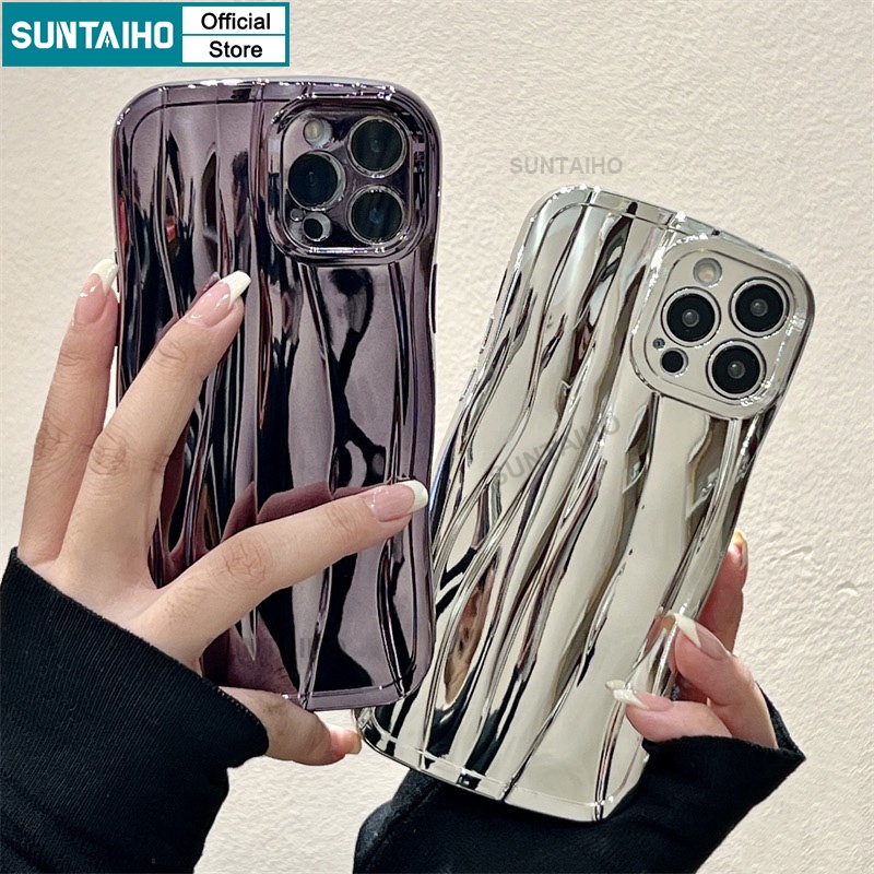 Suntaiho Ốp lưng iphone Ốp Điện Thoại Silicone Mềm Mạ Điện 3D Chống Sốc Cho ốp IPhone 11 Pro 14 Pro Max Ip 13 12 11 Pro Max 14 Pro Max