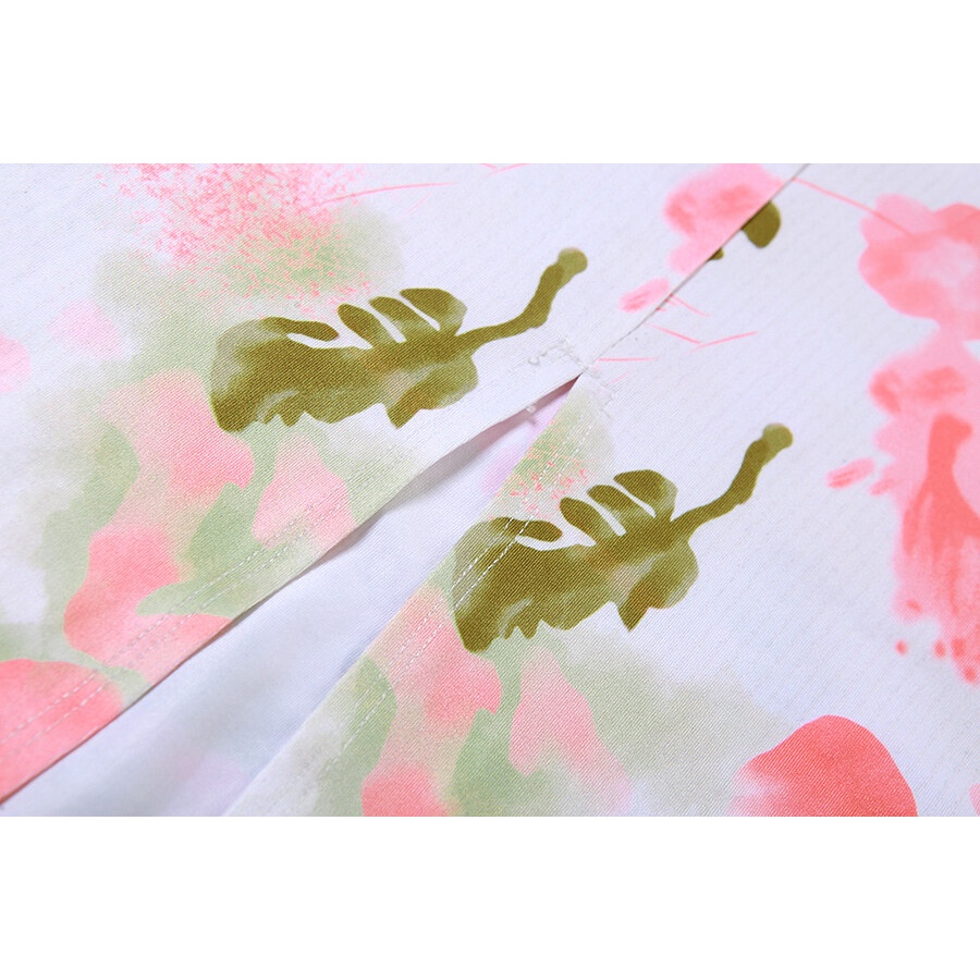 Kliou Đầm Midi In Hoa Phối Dây Rút Thời Trang 2023 Cho Nữ