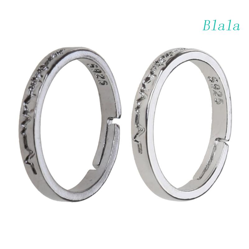 Bộ 2 Nhẫn Đồng Hình Trái Tim Ecg Thời Trang Có Thể Điều Chỉnh Cho Cặp Đôi