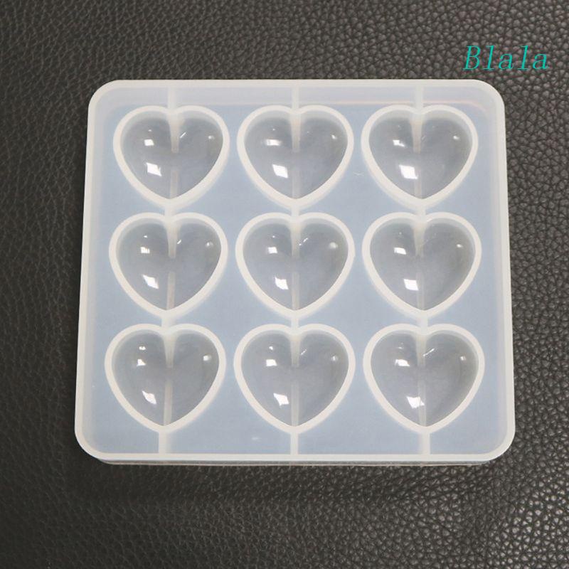 Khuôn Silicone 9 Ngăn Tạo Hình Trái Tim Trang Trí Bánh