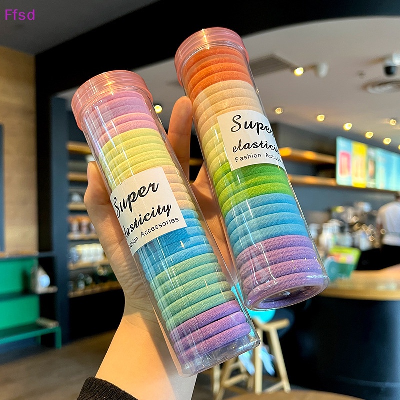 {Ffsd} Hộp 24 Dây Thun Buộc Tóc Co Giãn Không Đau Làm Quà Tặng Cho Trẻ Em