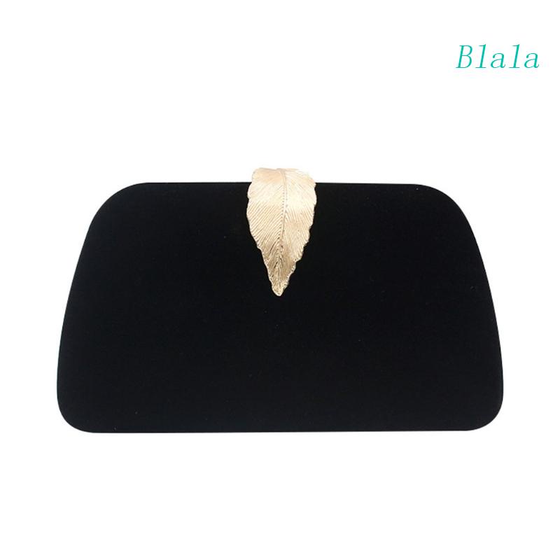 Ví Cầm Tay Bằng Nhung Phối Khóa Hình Chiếc Lá Thời Trang Dự Tiệc Cho Nữ