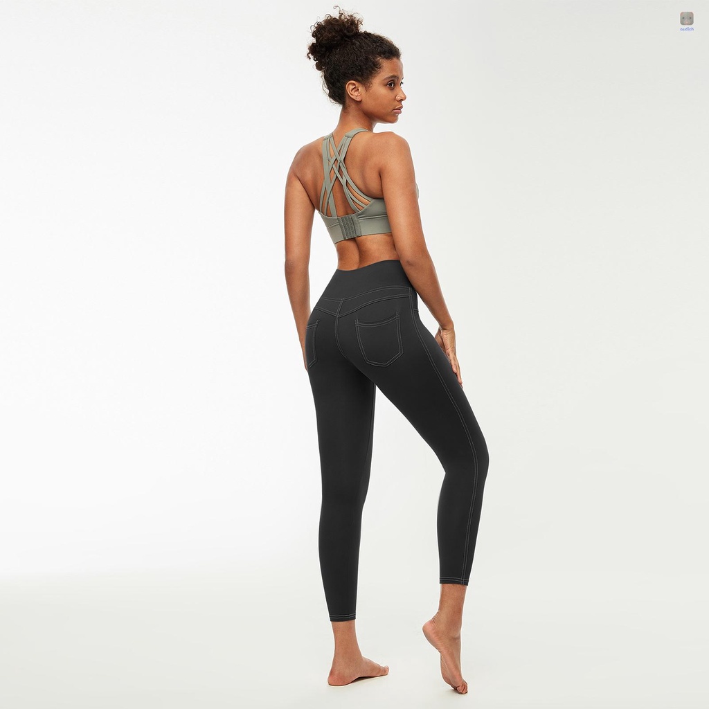 Quần Legging Thể Thao Lưng Cao Có Túi Chất Liệu Khô Thoáng Nhanh Chóng