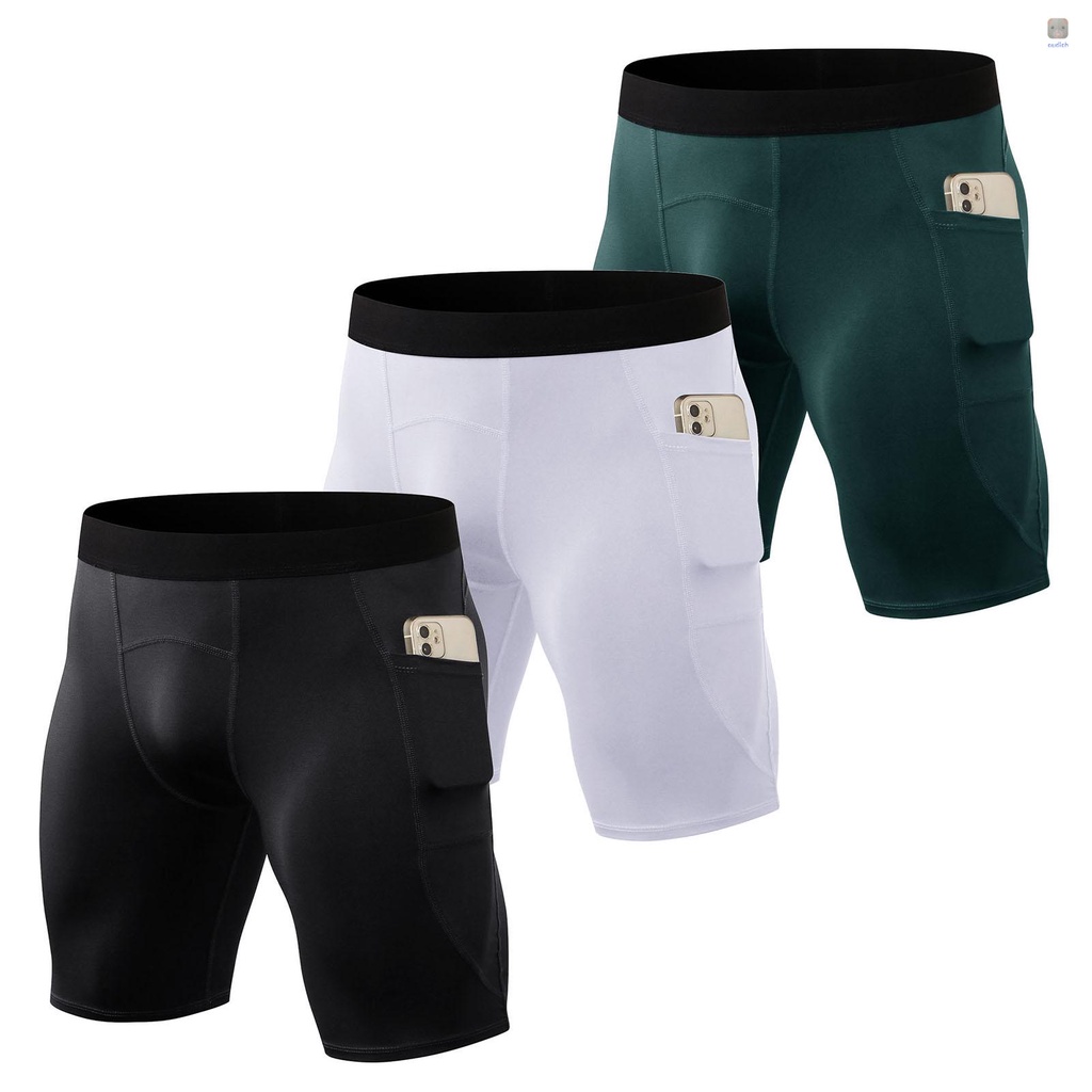 Set 3 Đôi Quần Short Thể Thao Có Túi Tiện Dụng Cho Nam