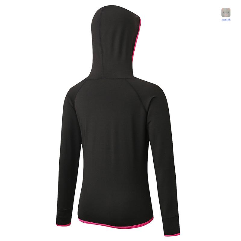 Áo Khoác Thể Thao Tay Dài Có Nón Khóa Kéo Nhanh Khô Thời Trang Cho Nữ