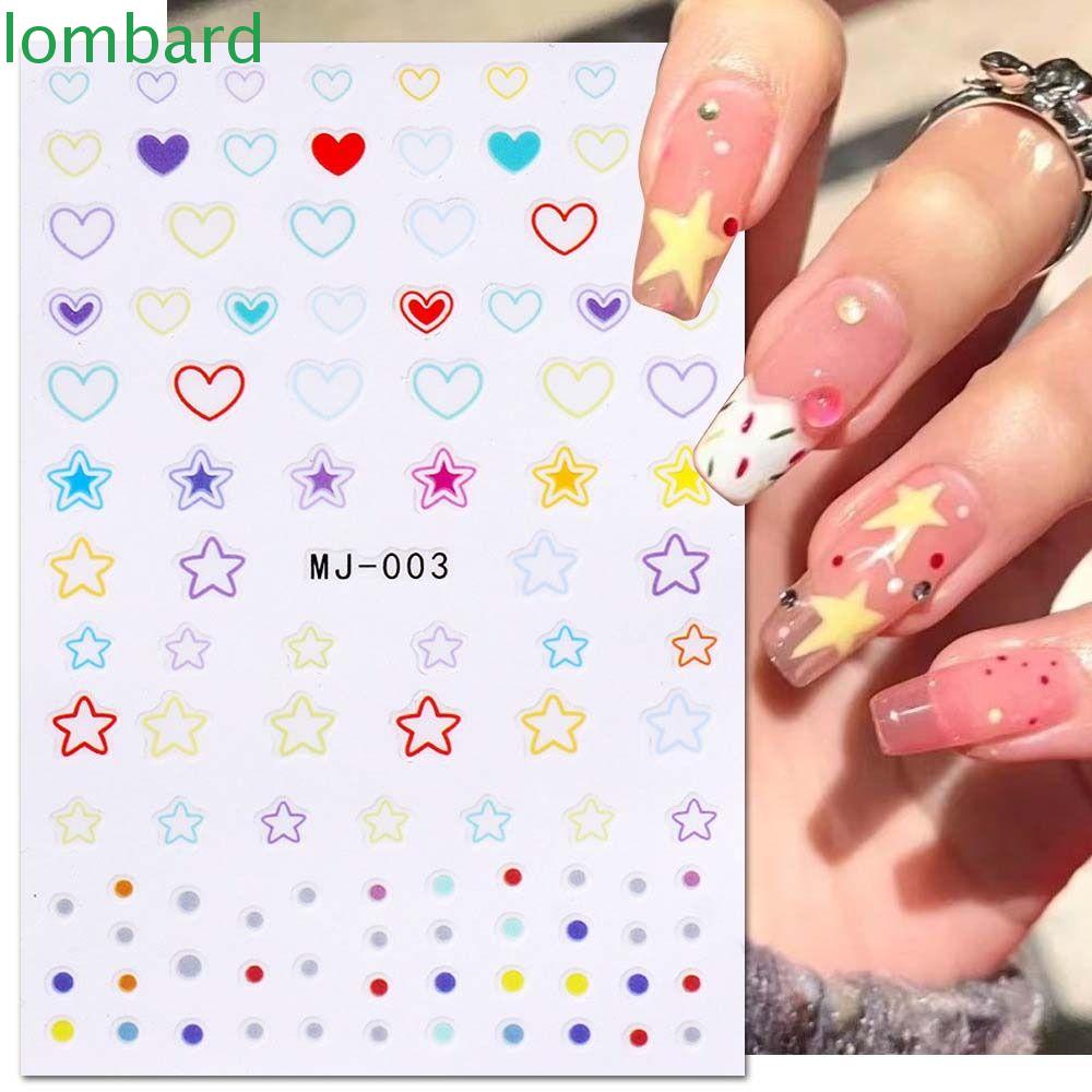 Nhãn Dán Trang Trí Móng Tay Tự Dính Họa Tiết Hoạt Hình Phong Cách Lolita Hàn Quốc