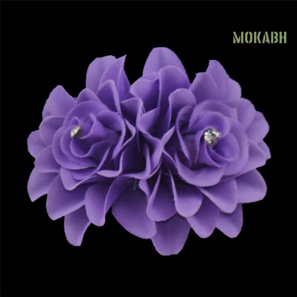 Kẹp Tóc Hình Hoa Đính Đá Hai Lớp Thời Trang Cho Nữ