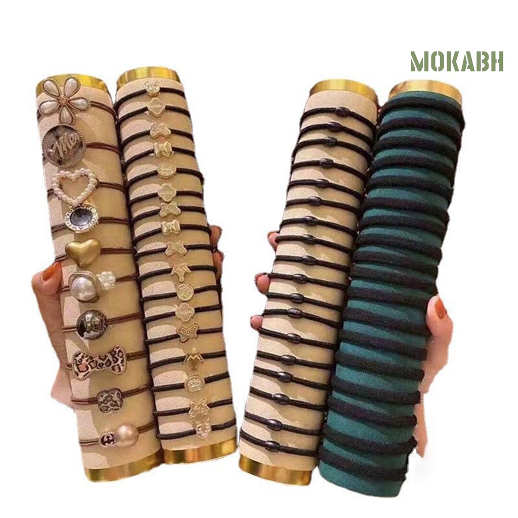 Bộ 60 Dây Cột Tóc Co Giãn Bằng Cao Su Và Kim Loại Thời Trang Cho Nữ