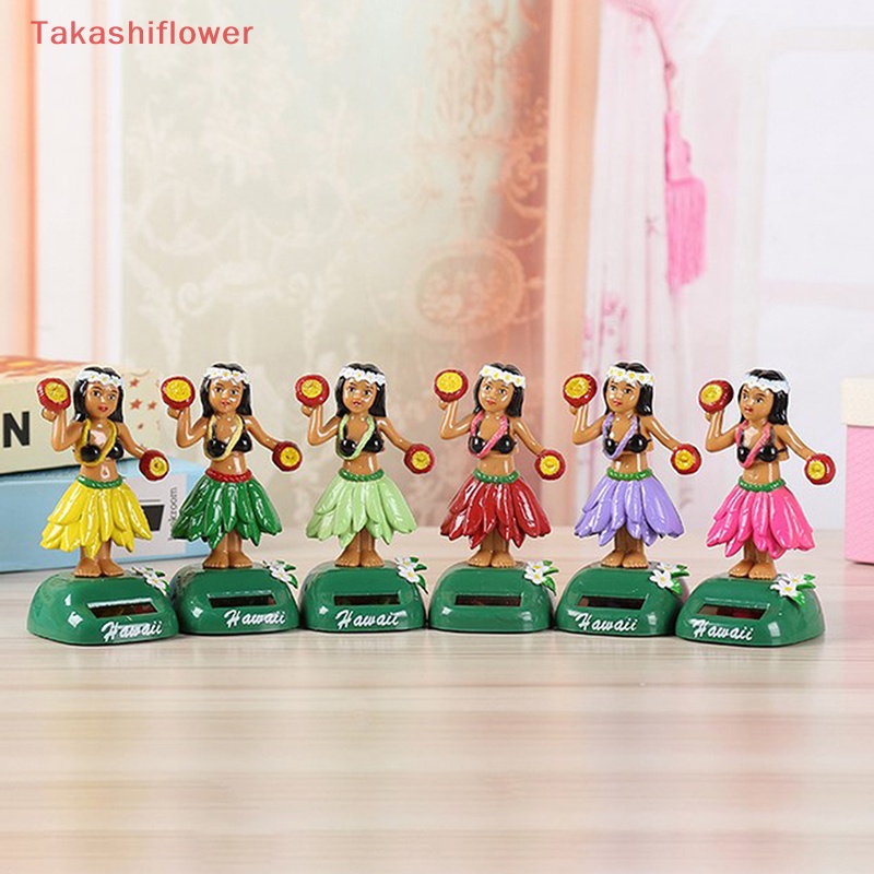 (Takashiflower) Búp Bê Lắc Đầu Nhảy Múa Năng Lượng Mặt Trời Trang Trí Bảng Điều Khiển