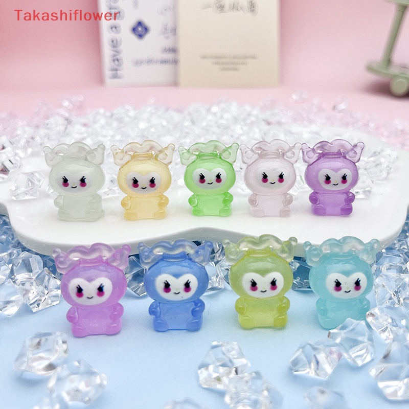 Set 10 Phụ Kiện Kẹp Tóc DIY Dạ Quang 3D Hoạt Hình Xinh Xắn