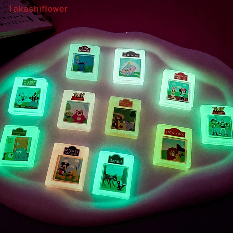 (Takashiflower) Bộ 2 Kẹp Tóc Mini Bằng Nhựa Resin Dạ Quang Cho Bảng Điều Khiển Xe Hơi