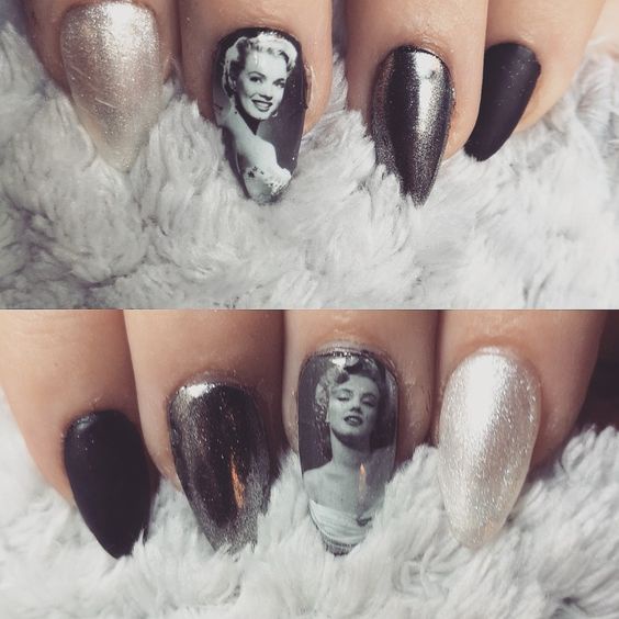 Set Sticker Nước | Marilyn Monroe Đủ Màu & Trắng Đen | Dán Móng Tay